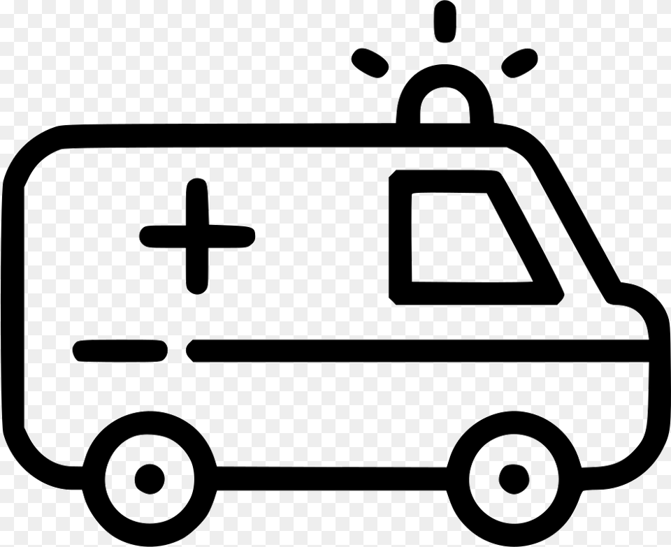 Car Medicine Ambulance Emergency Healthcare Ambulance Clipart Black And White, Vehicle, Van, Transportation, Lawn Mower Png Image