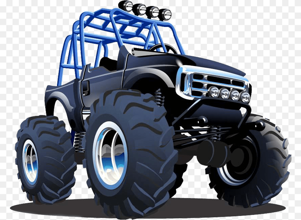 Car Monster Truck Royalty Illustration Blue Desert Monster Truck, Machine, Wheel, Buggy, Transportation Free Png Download