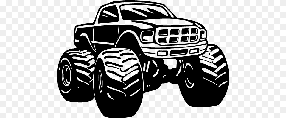 Car Monster Truck Wall Decal Sticker Silhouette Monster Truck Vector, Gray Png Image
