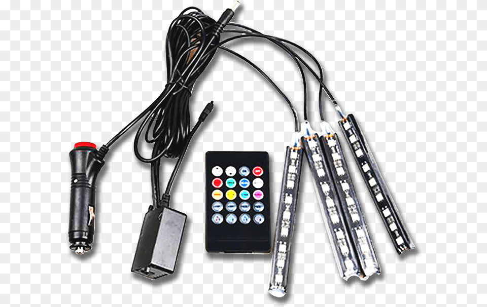 Car Multi Color Interior Atmosphere Light Diode, Electronics, Smoke Pipe, Adapter, Mobile Phone Free Png Download