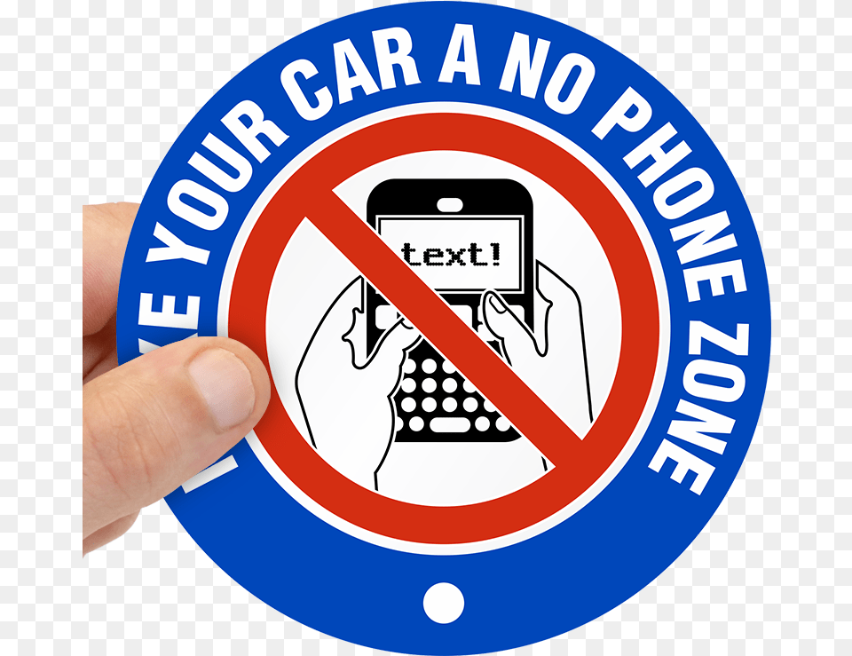 Car No Phone Zone Label Emblem, Electronics, Symbol, Sign, Mobile Phone Png