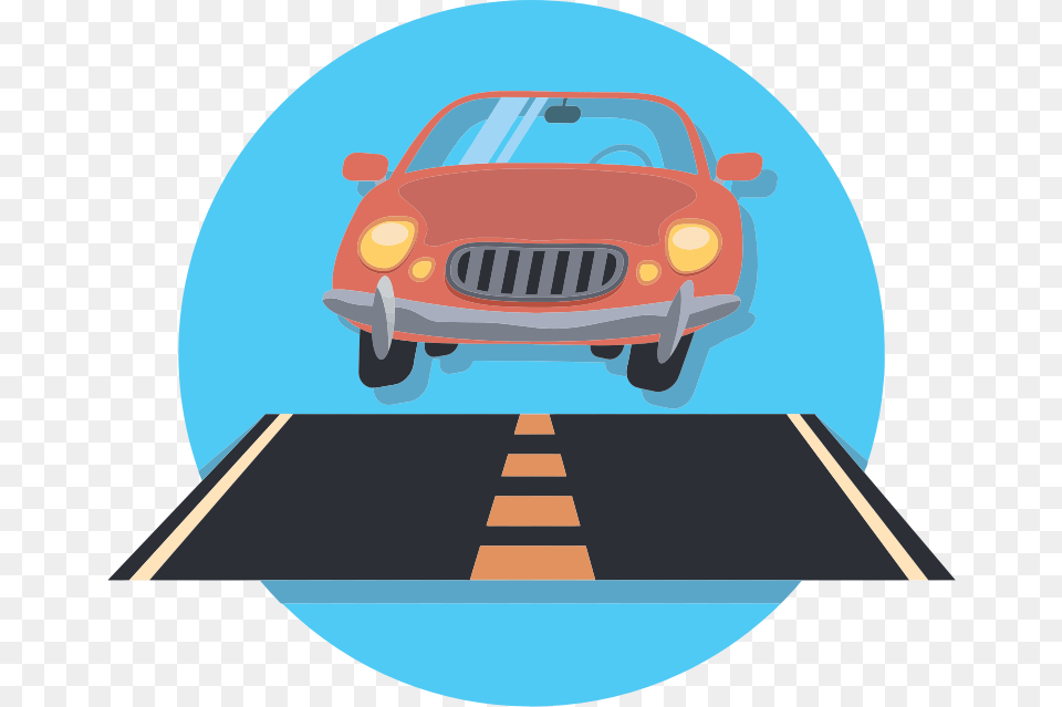 Car On Road Clip Art, Tarmac, License Plate, Transportation, Vehicle Free Png Download