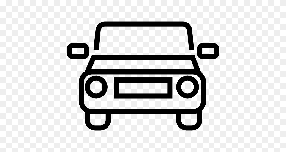 Car Outline Frontal View, Stencil, Device, Grass, Lawn Free Png Download