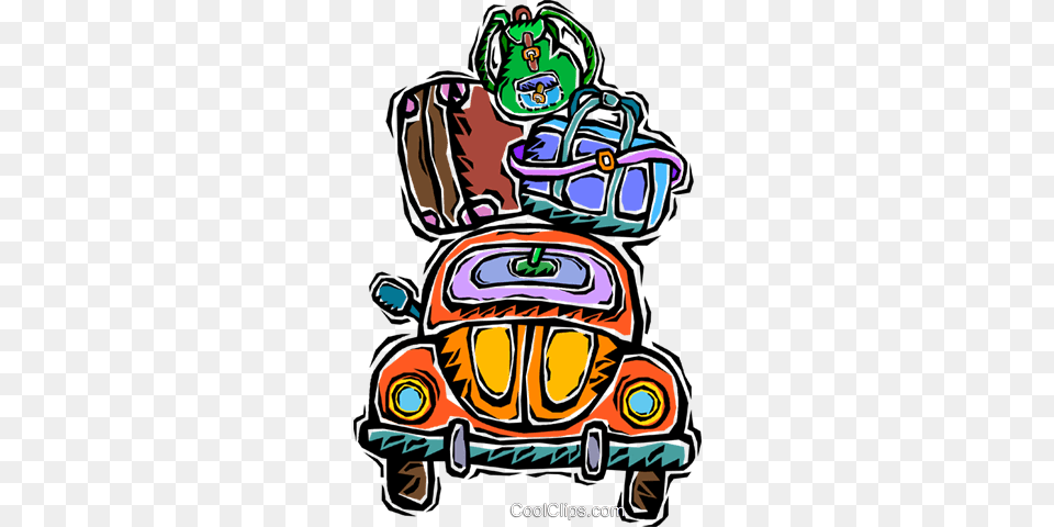 Car Packed Ready For Travel Royalty Vector Clip Art, Transportation, Vehicle, Grass, Lawn Free Png Download