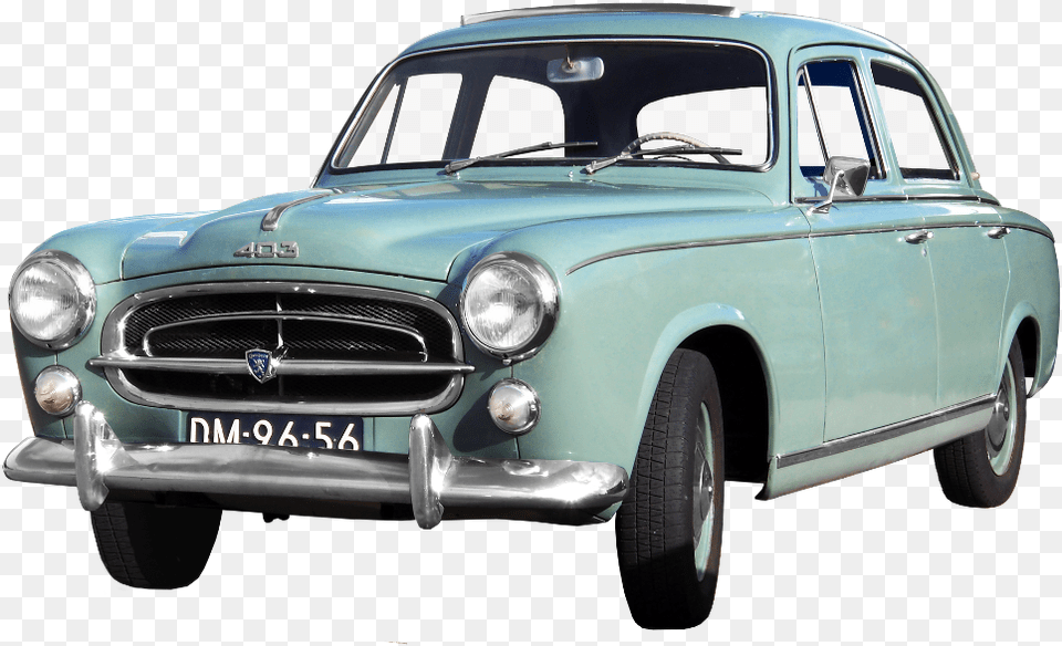 Car Pastelblue Pastel Vintage Retro Old Vehicle Peugeot, Sedan, Transportation, Machine, Wheel Free Png Download