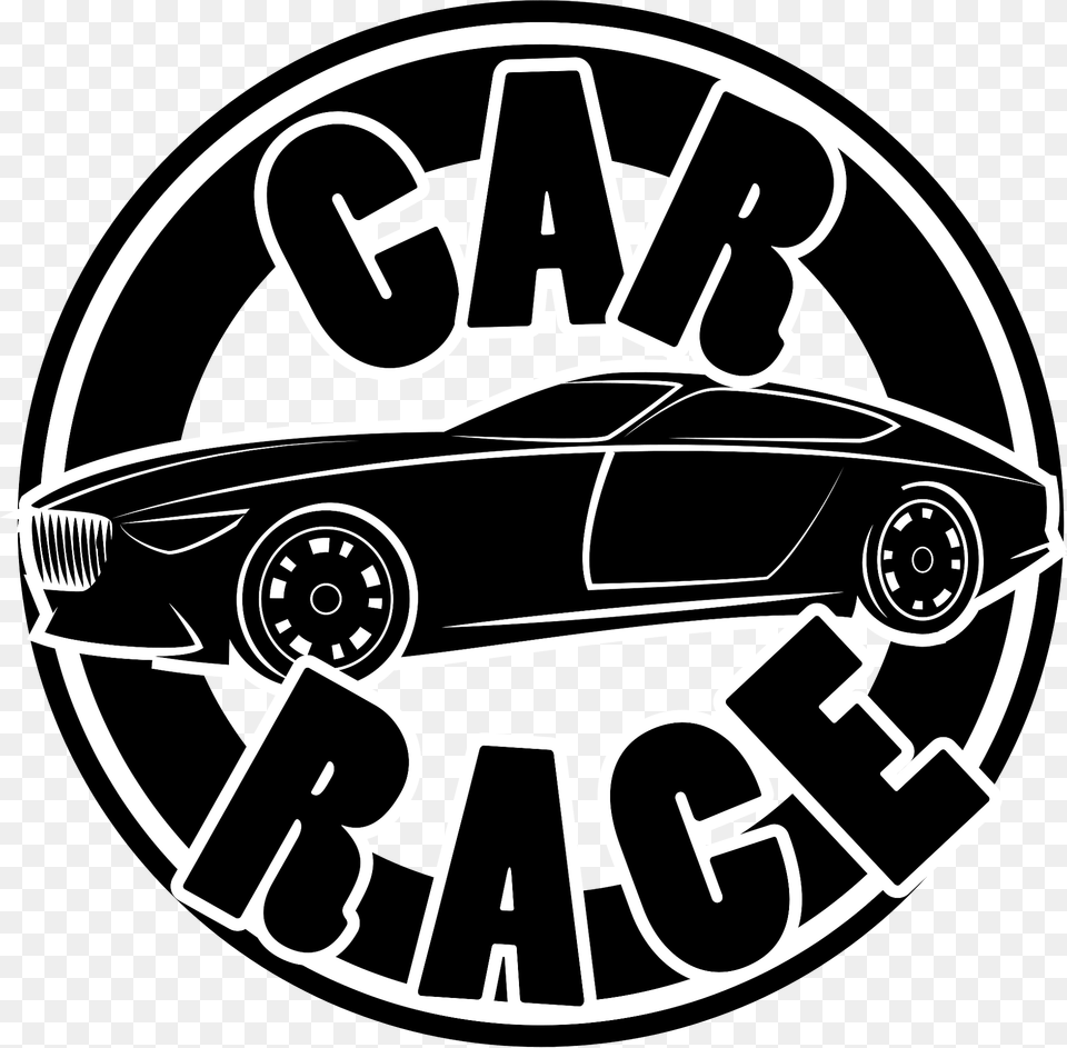 Car Race Logo Clipart, Spoke, Machine, Sticker, Vehicle Free Png