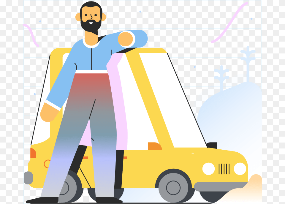 Car Rental Cartoon, Adult, Person, Man, Male Free Png Download