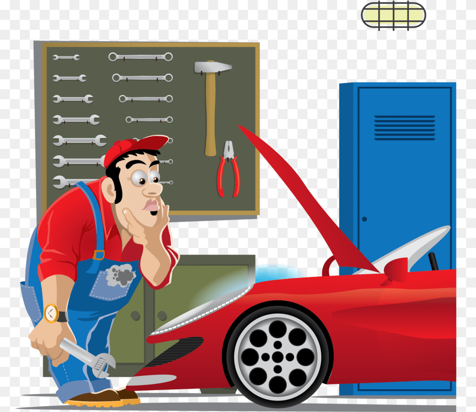 Car Repair Vector Clipart Car Mechanic Clipart, Alloy Wheel, Vehicle, Transportation, Tire Free Transparent Png