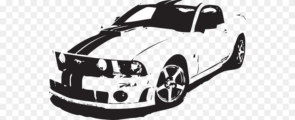 Car Ride Transportation Ford Wheels Mustang Wheel Ford Mustang Wall Stickers, Vehicle, Sports Car, Coupe, Stencil Free Png Download
