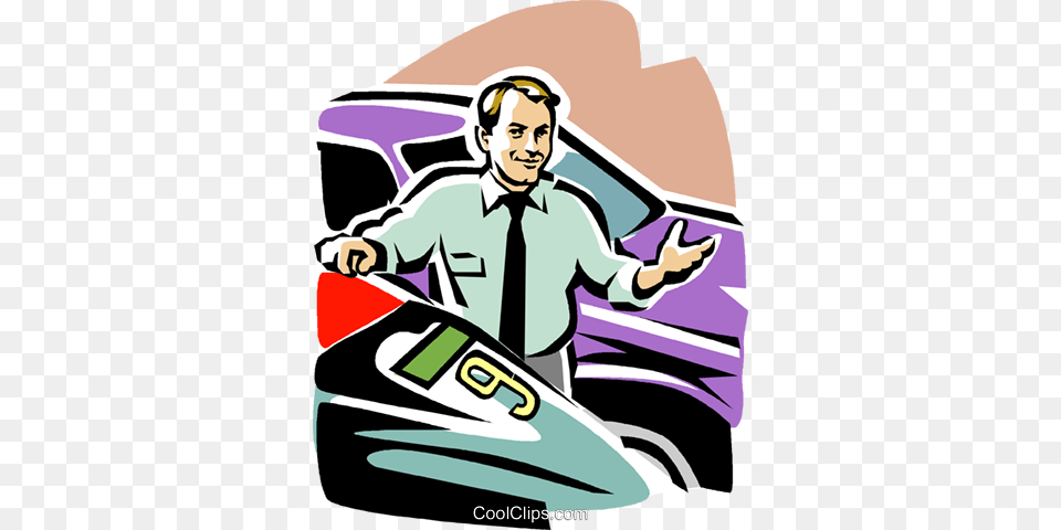 Car Salesman Royalty Vector Clip Art Illustration, Water, Male, Adult, Person Free Png Download