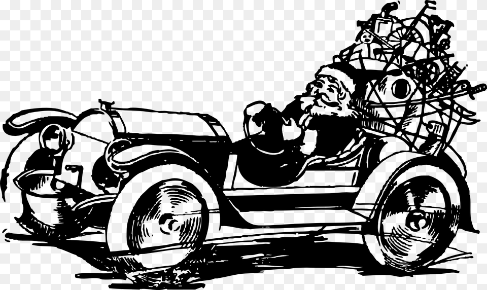Car Santa Claus Christmas Clip Art, Wheel, Machine, Vehicle, Transportation Free Png
