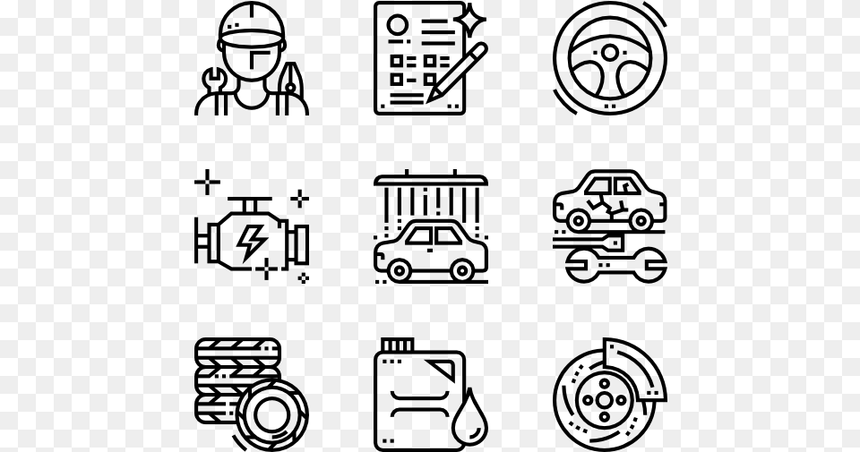 Car Service 30 Icons Travel Icon Background, Gray Free Png