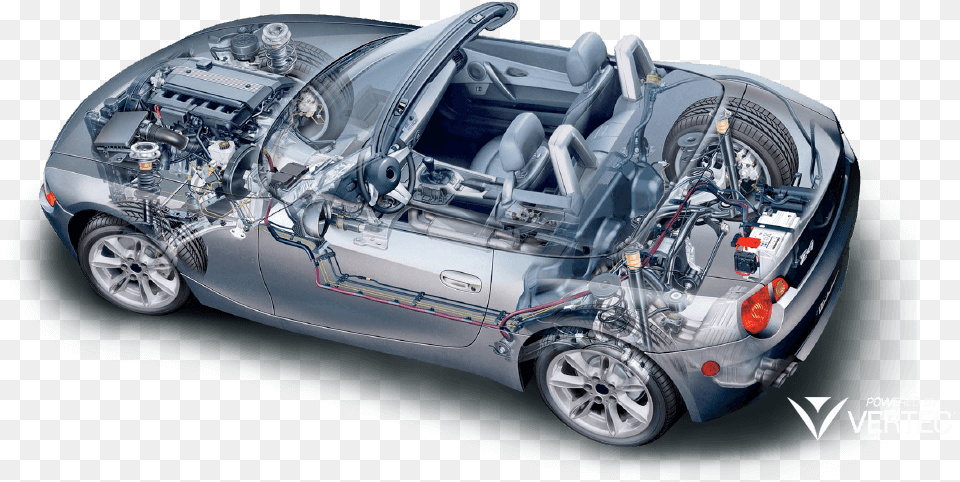 Car Skeleton Powered By Vertec Automotive Parts By Car Skeleton, Alloy Wheel, Vehicle, Transportation, Tire Free Png