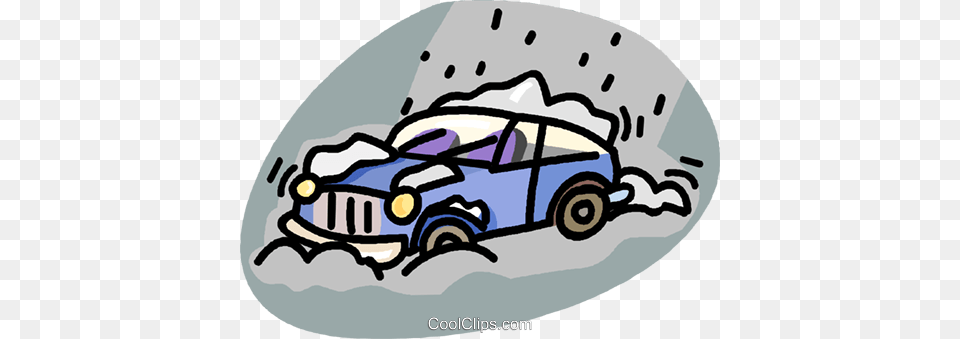 Car Stuck In A Snow Storm Royalty Vector Clip Snow Storm Clip Art, Machine, Wheel, Bulldozer, Transportation Png