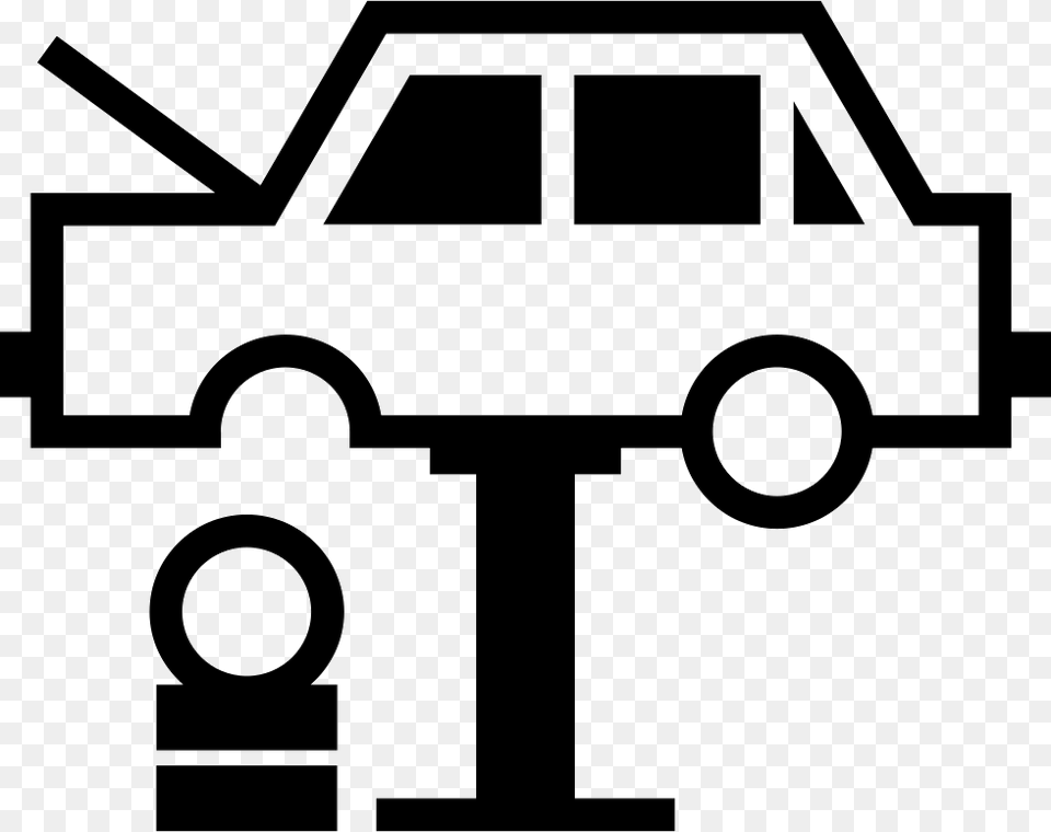 Car Tire Change Icon Download, Stencil, Bulldozer, Machine Png Image