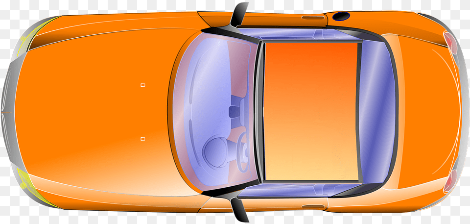 Car Vehicle Orange Mobil Tampak Atas, Baggage, Suitcase, Backpack, Bag Png Image