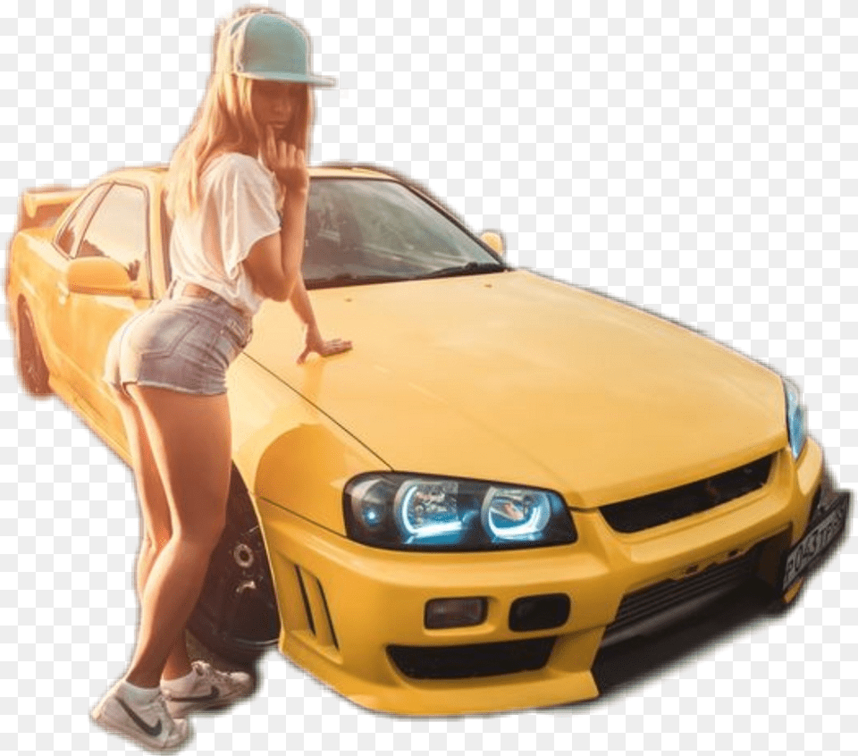 Car Wallpapers With Girls Girls With Jdm Cars, Coupe, Vehicle, Transportation, Clothing Free Transparent Png