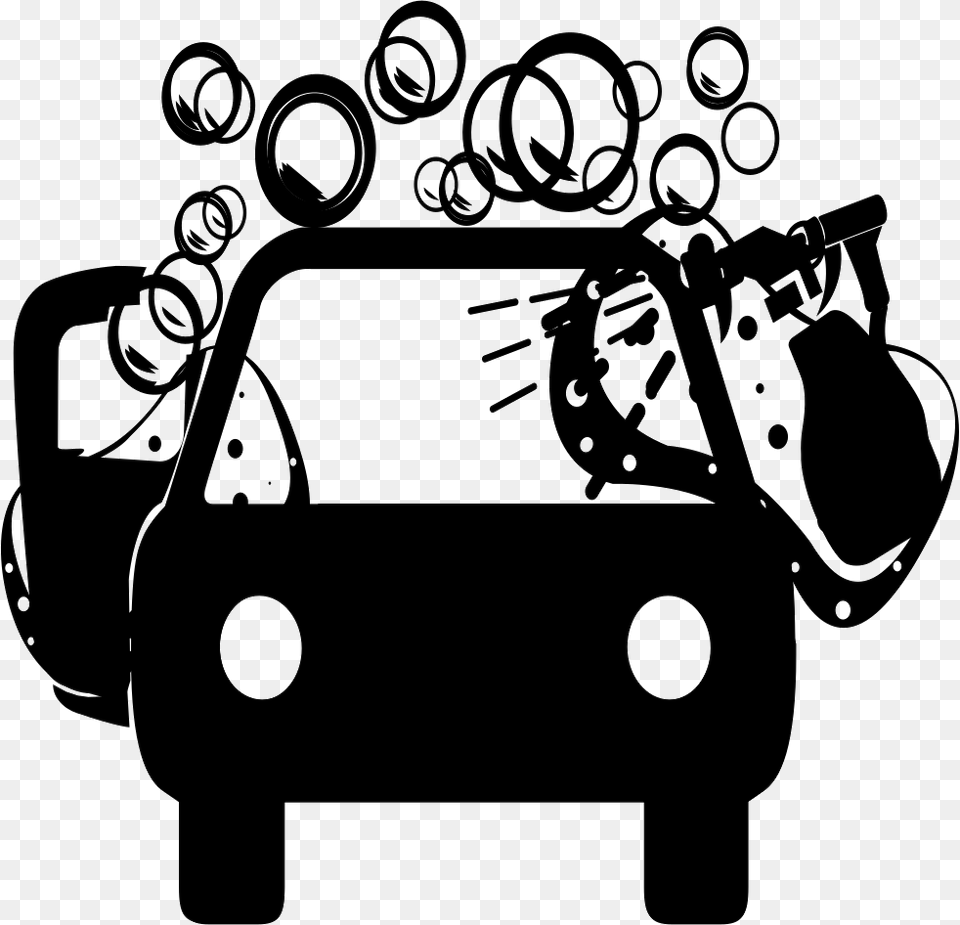 Car Wash Black And White Clipart Clip Art Icon Car Wash, Stencil, Ammunition, Grenade, Weapon Free Transparent Png
