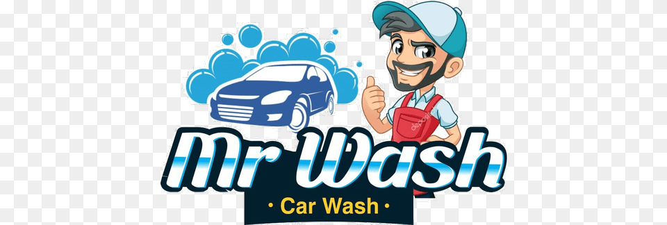 Car Wash Cleaning Service Provider Mr Wash Logo, Advertisement, Transportation, Vehicle, Car Wash Png Image