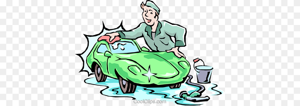 Car Wash Royalty Vector Clip Art Illustration Guy Washing Car Clipart, Person, Vehicle, Transportation, Baby Free Transparent Png
