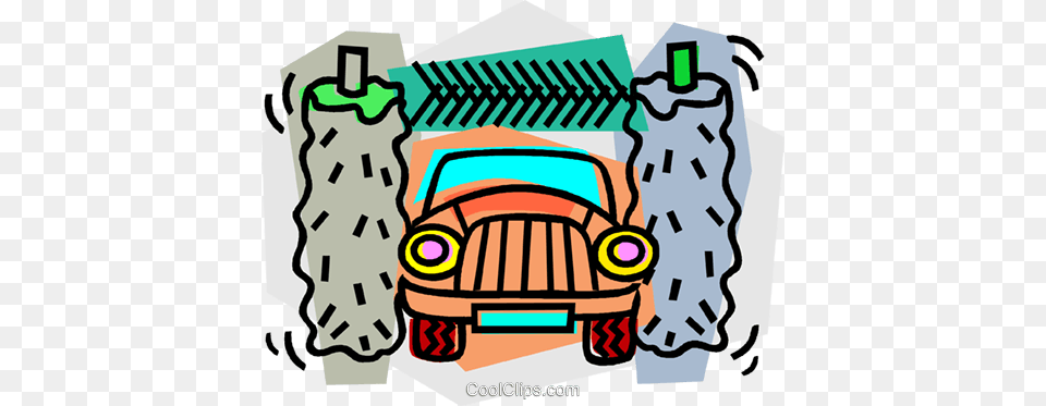 Car Wash Royalty Vector Clip Art Illustration, Car Wash, Transportation, Vehicle, Bulldozer Free Transparent Png