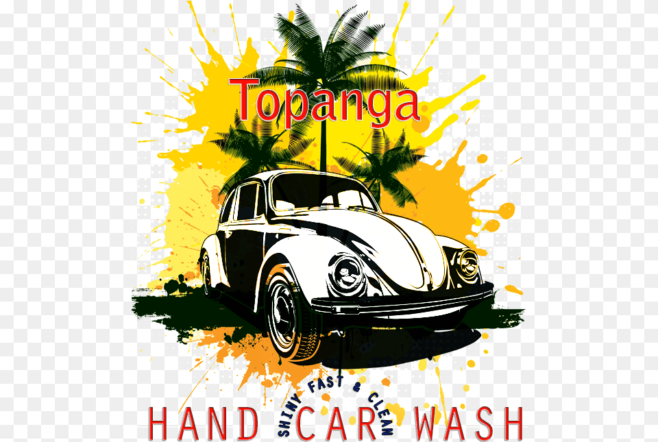 Car Wash Volkswagen Beetle, Advertisement, Poster, Transportation, Vehicle Free Transparent Png