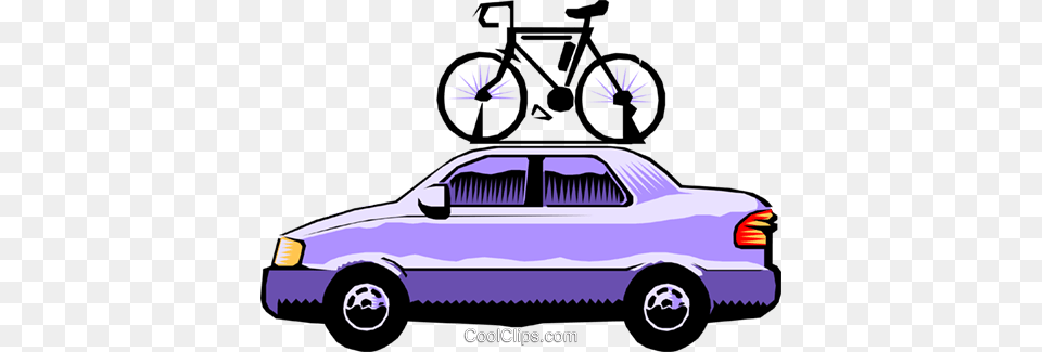 Car With Bicycle Roof Rack Royalty Vector Clip Art, Wheel, Vehicle, Transportation, Spoke Png