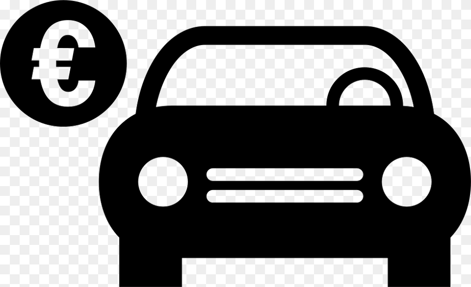 Car With Euro Symbol Car Price Icon, Stencil Free Png Download