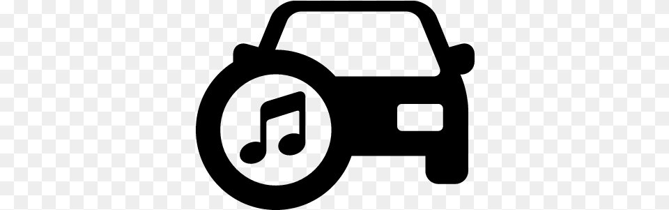 Car With Music Vector Car Music Icon, Gray Png Image