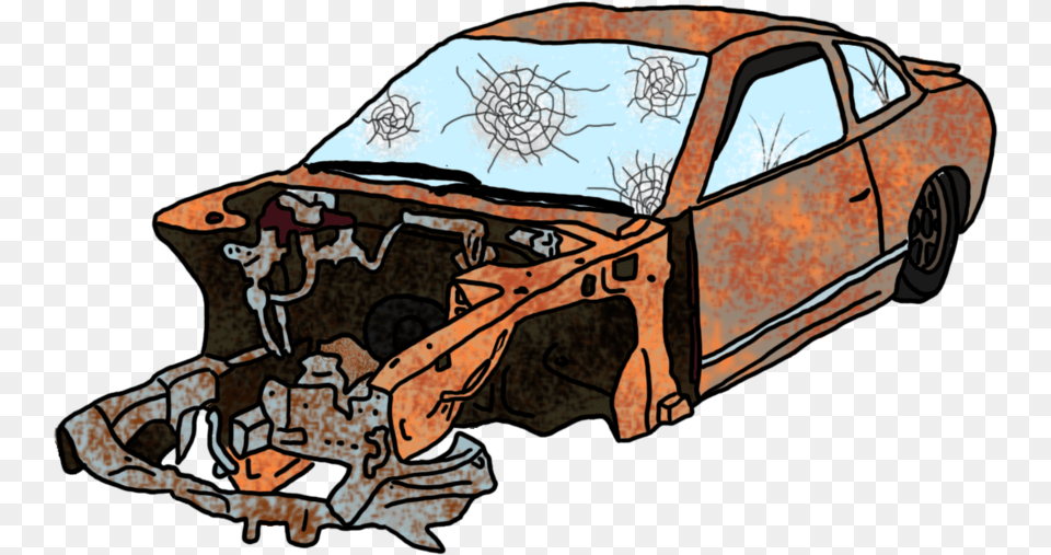 Car Wreck Drawing At Getdrawings Crashed Car Cartoon, Adult, Female, Person, Woman Free Png Download