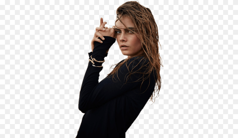 Cara Delevigne Cara Delevingne Transparent Background, Hand, Long Sleeve, Head, Photography Free Png Download