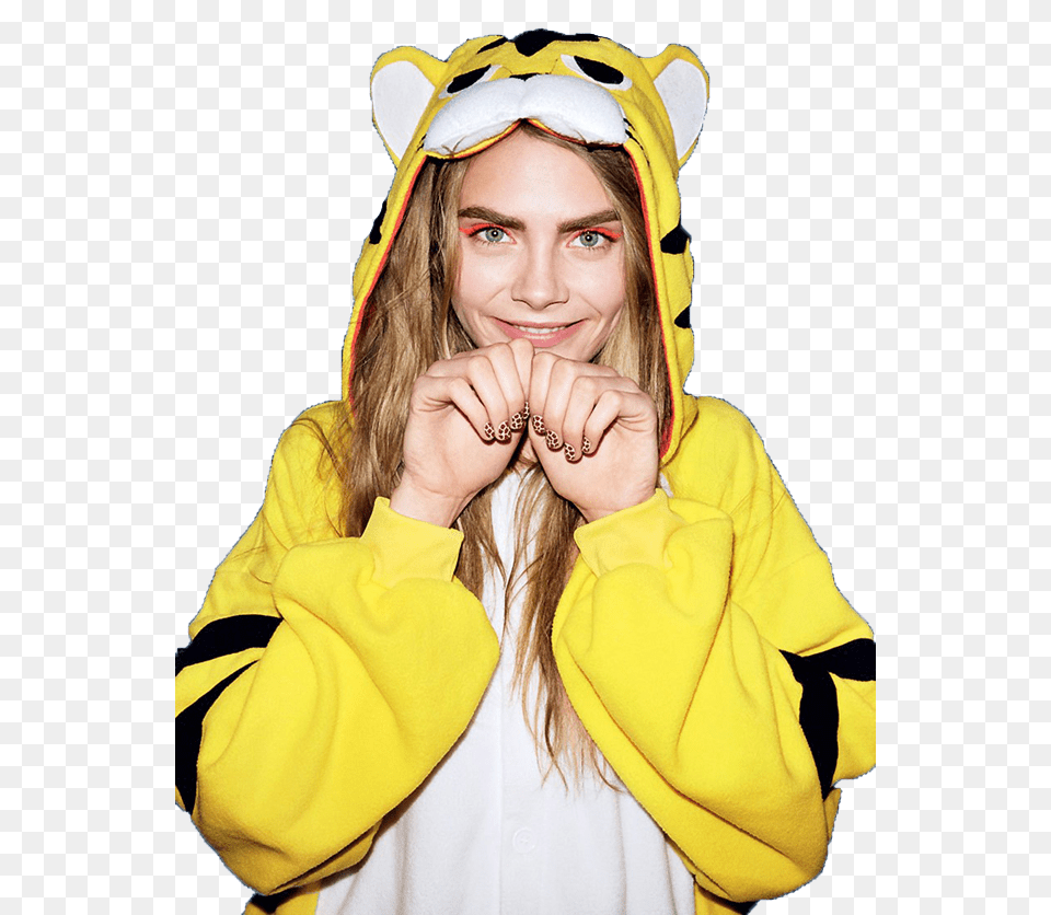 Cara Delevingne Photo, Clothing, Coat, Sweatshirt, Sweater Png Image