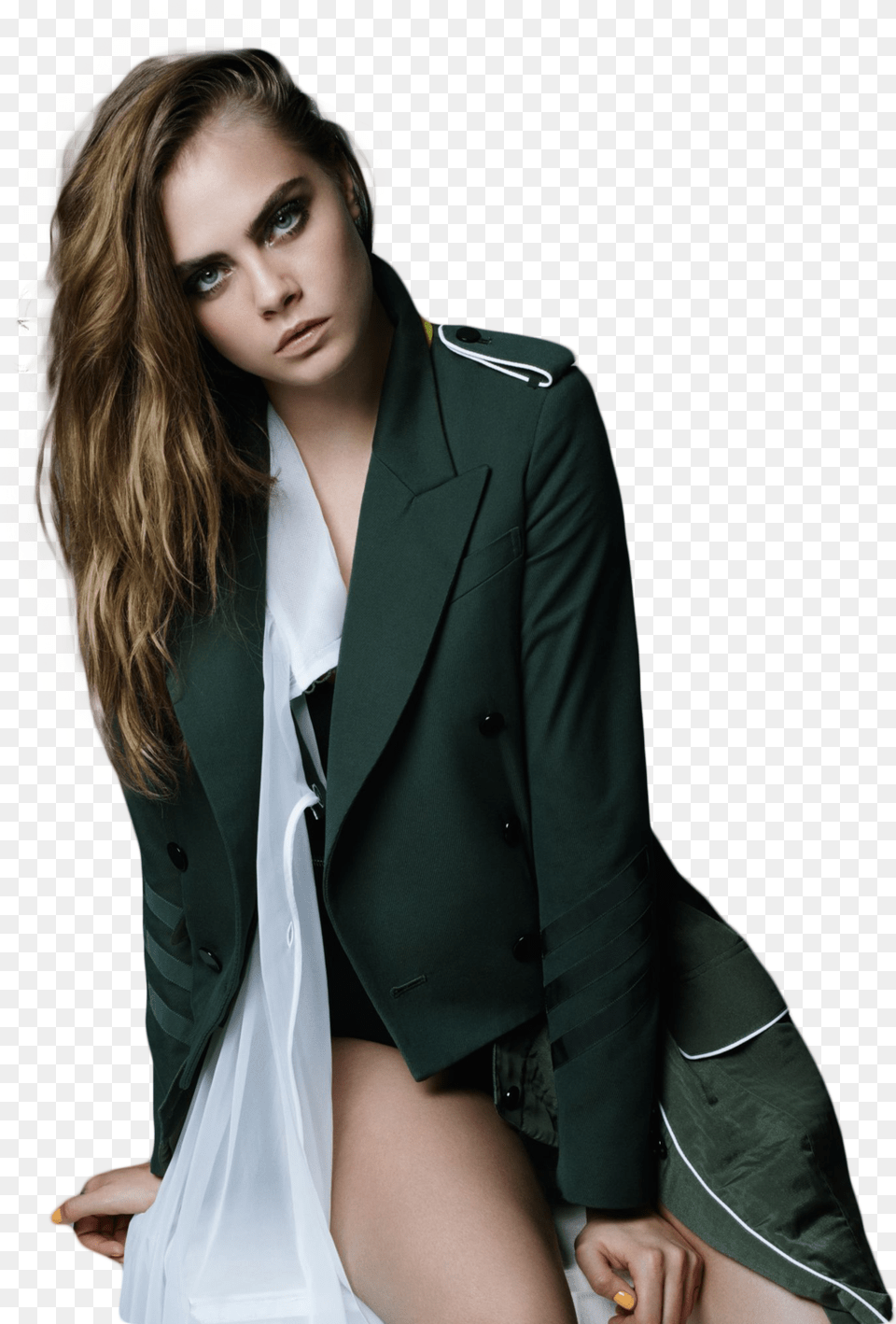 Cara Delevingne Shooting Studio Cara Delevigne, Blazer, Suit, Jacket, Formal Wear Free Png