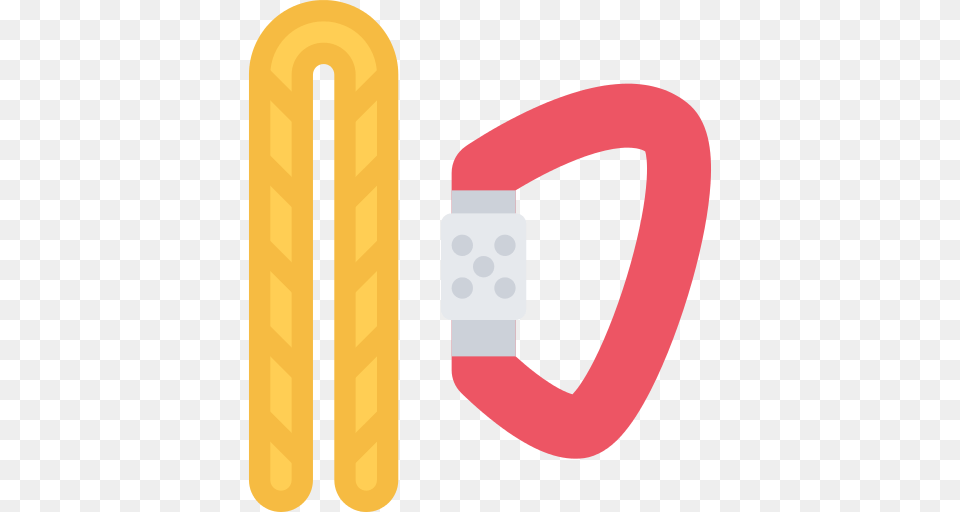 Carabiner Rope Icon, Light, Text Png