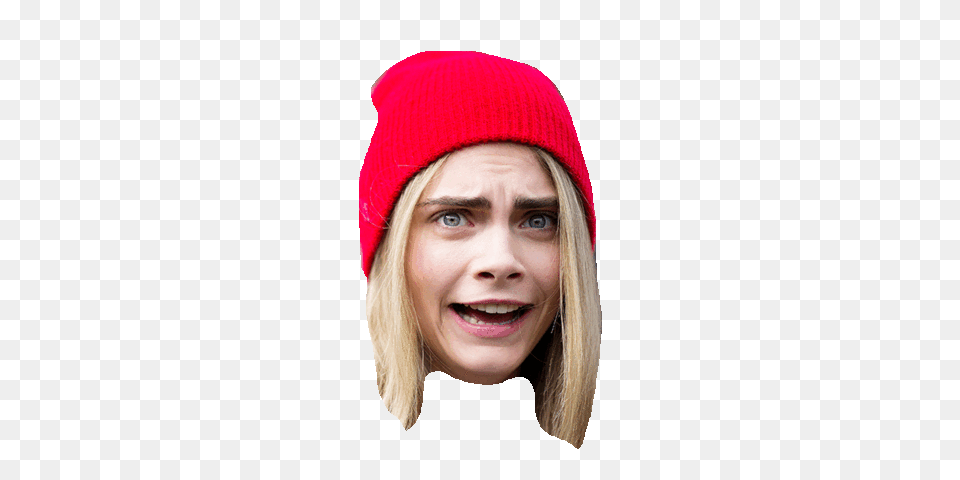 Caradelevingne Cara Worried, Adult, Beanie, Cap, Clothing Free Png Download