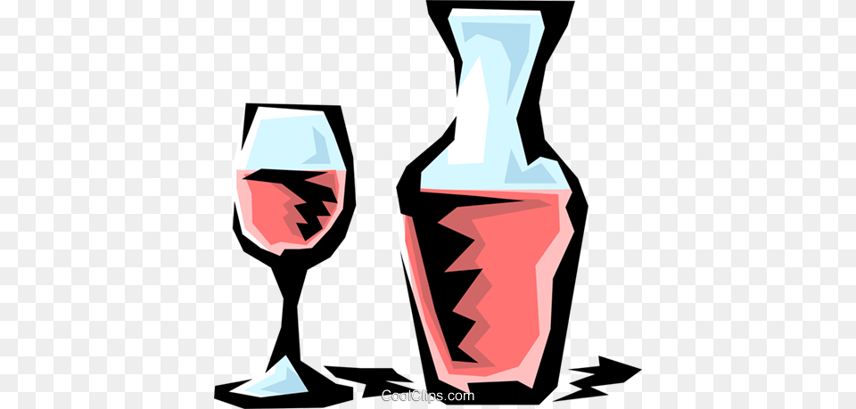Carafe Of Wine Royalty Vector Clip Art Illustration, Bottle, Glass, Alcohol, Beverage Free Png Download