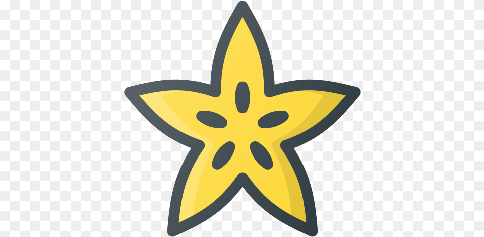 Carambola Friut Star Starfiut Transparent Blue And Yellow Stars, Star Symbol, Symbol, Cross Free Png
