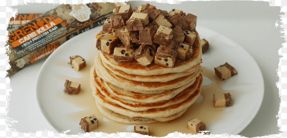 Caramel Chaos Pancake Stack Pannekoek, Bread, Food, Plate Png Image