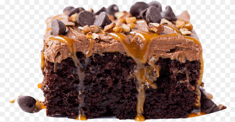 Caramel Chocolate Cake With Nuts Inside Chocolate Cake, Brownie, Cookie, Dessert, Food Free Png