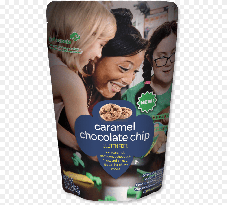 Caramel Chocolate Chip Cookies Girl Scouts, Poster, Advertisement, Person, Woman Free Png