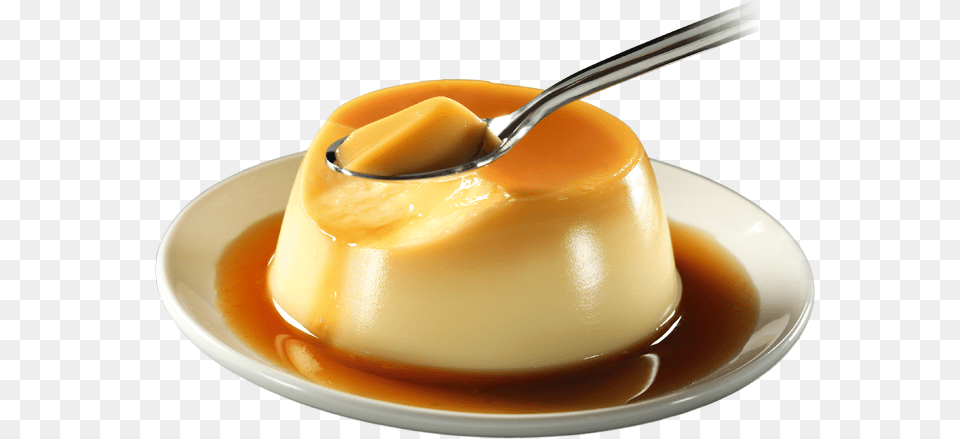 Caramel Pudding Cream Caramel Pudding, Custard, Cutlery, Food, Dessert Free Transparent Png