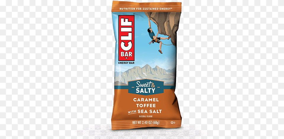 Caramel Toffee With Sea Salt Flavor Packaging Clif Bar Salted Caramel, Boy, Child, Male, Person Free Png