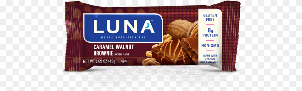 Caramel Walnut Brownie Flavor Packaging Luna Bar Caramel Walnut Brownie, Food, Sweets, Bread, Cracker Free Png