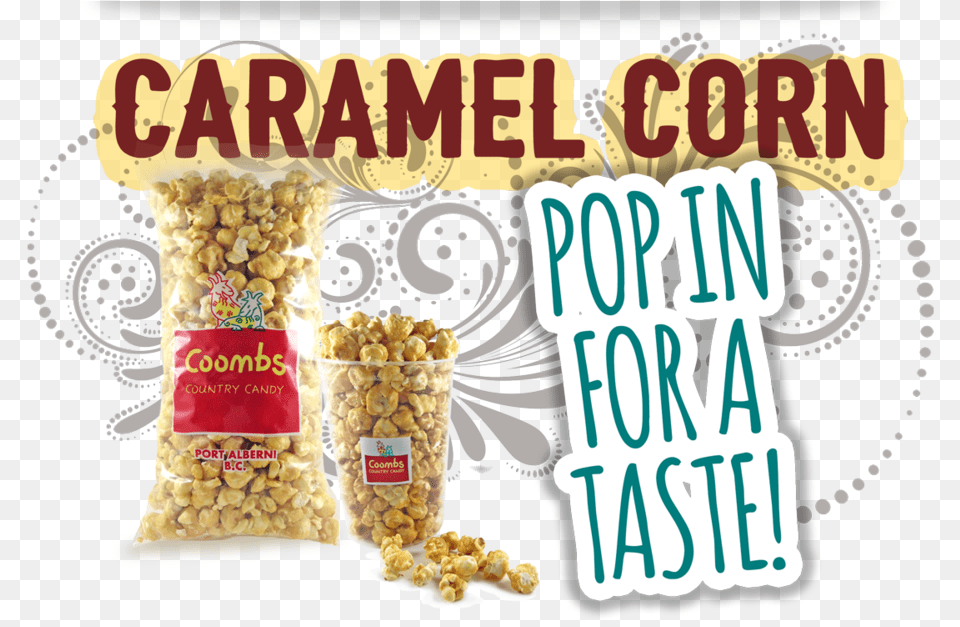 Caramelcorn Banner Seed, Food, Snack, Popcorn Png Image