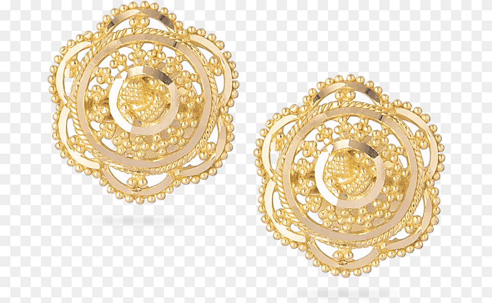 Carat Gold Filigree Stud Earrings Earrings, Accessories, Earring, Jewelry, Locket Free Png Download