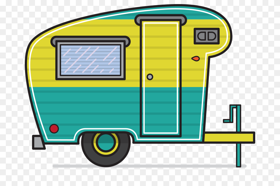 Caravan Clipart Retro Camper, Transportation, Van, Vehicle, Moving Van Png