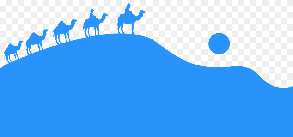 Caravan In Desert Silhouette, Outdoors, Person, Nature, Animal Free Transparent Png