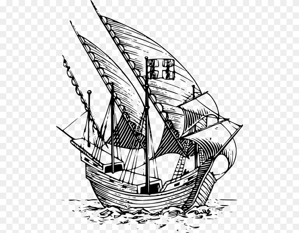 Caravelbaltimore Clippership Caravel Ship, Gray Free Png