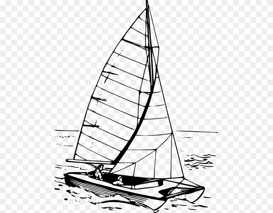Caravelluggercat Ketch Catamaran Clipart, Gray Free Png Download