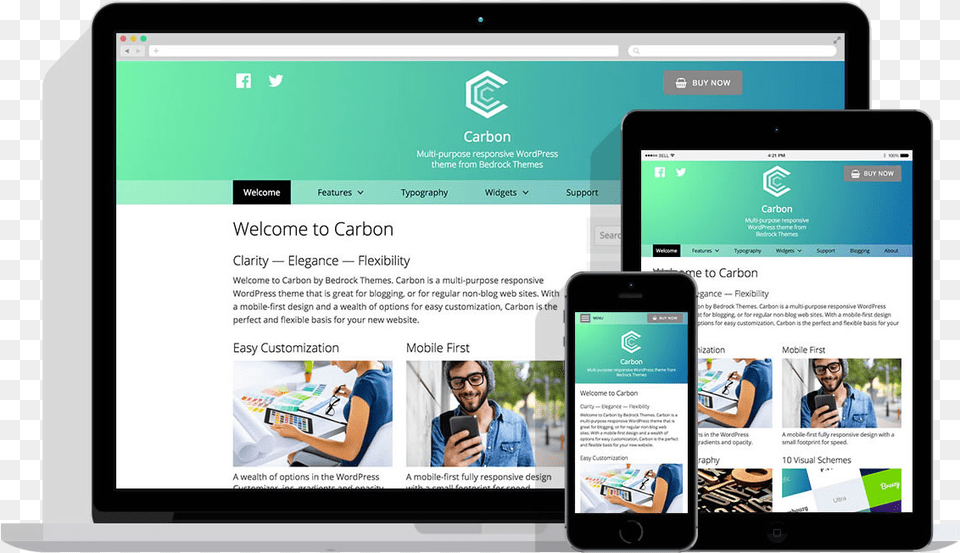Carbon Responsive Website Themes For Software Companies, Computer, Electronics, Phone, Mobile Phone Free Png